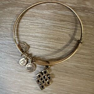 Alex and Ani endless knot gold charm bracelet
